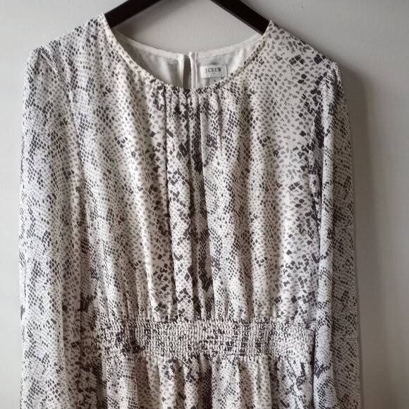'J.CREW ' L/S Snakeskin design Fully Lined Size L Dress EUC - Picture 6 of 9